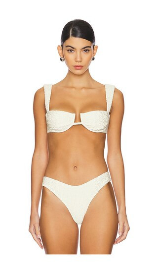 Montce Swim Dita Bikini Top in Tan. - size S | Revolve Clothing (Global)