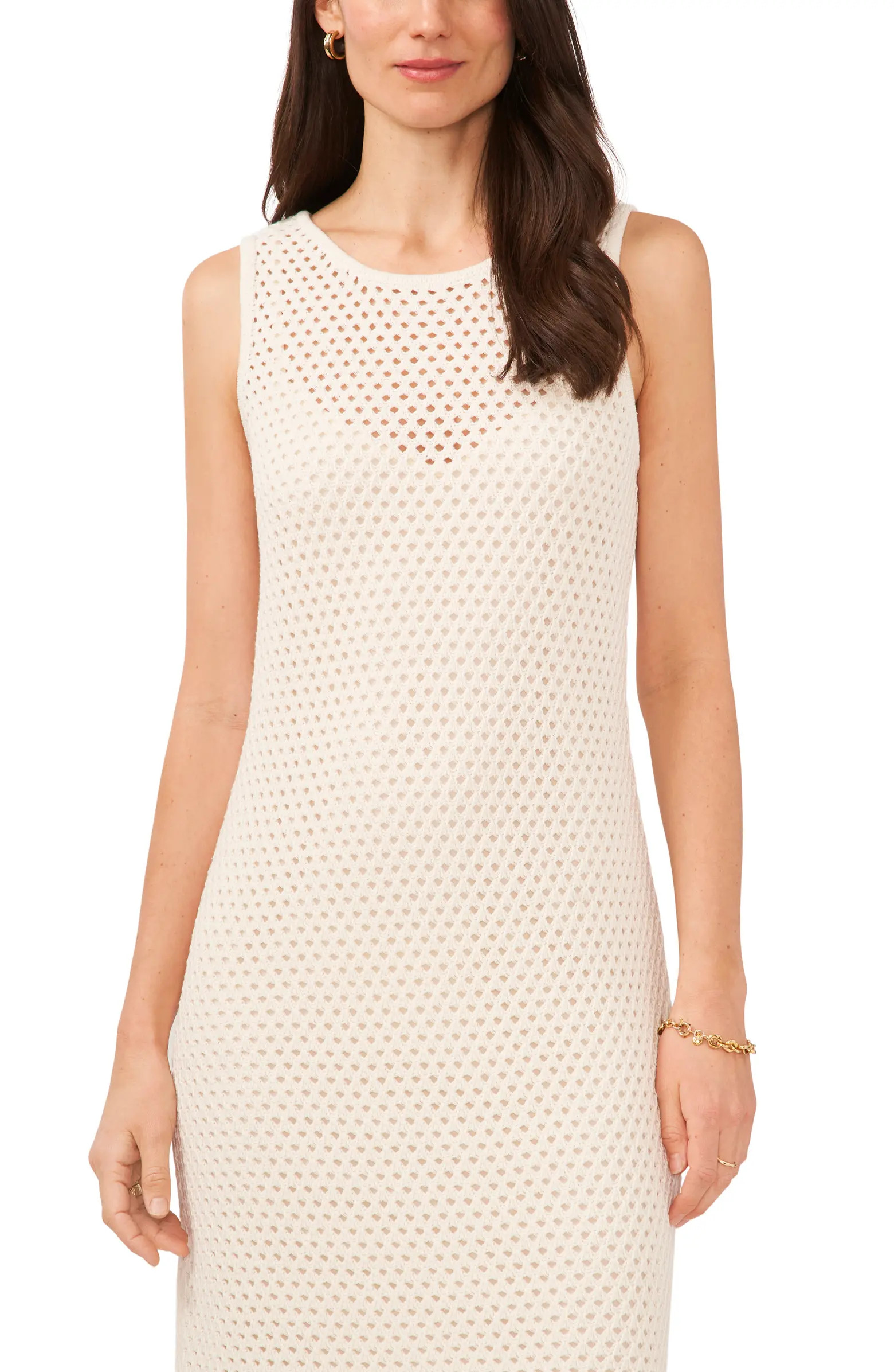 Vince Camuto Fringe Hem Cotton Sweater Dress | Nordstrom | Nordstrom