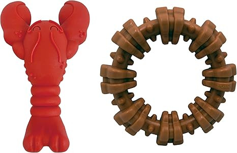 Nylabone Lobster and Textured Ring Power Chew Dog Toys for Aggressive Chewers X-Large 50+ lbs | Amazon (US)