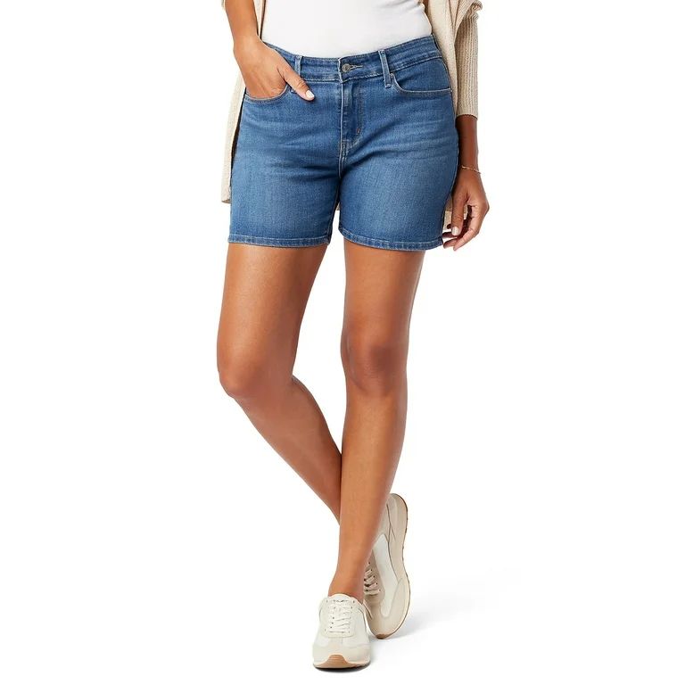 Signature by Levi Strauss & Co. Women's and Women's Plus Size Mid Rise 5" Cuffed Shorts, Sizes 2-... | Walmart (US)