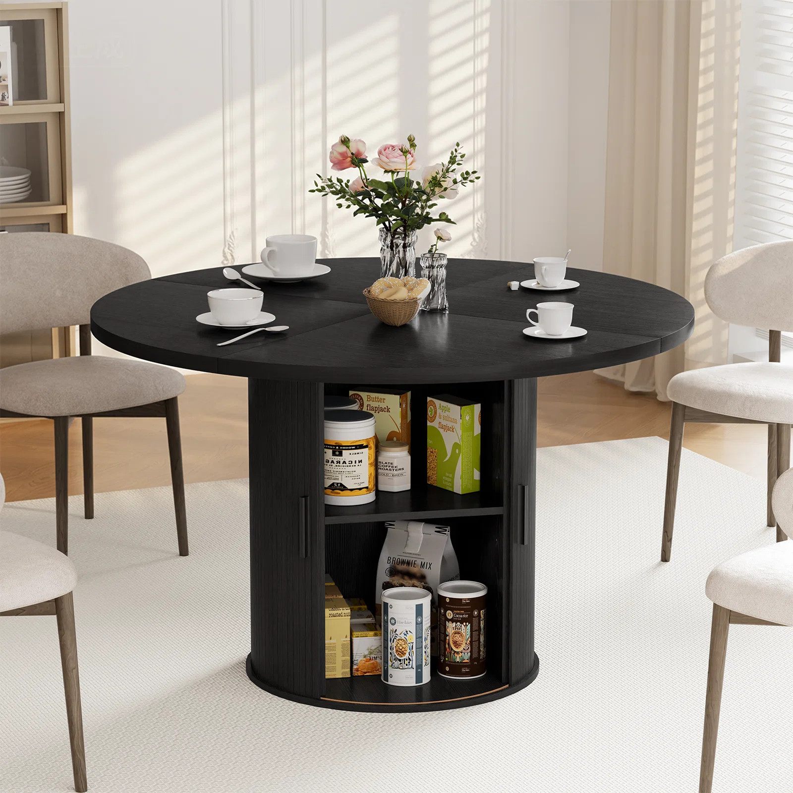 48"W Round Dining Table Seats 6 | Wayfair North America