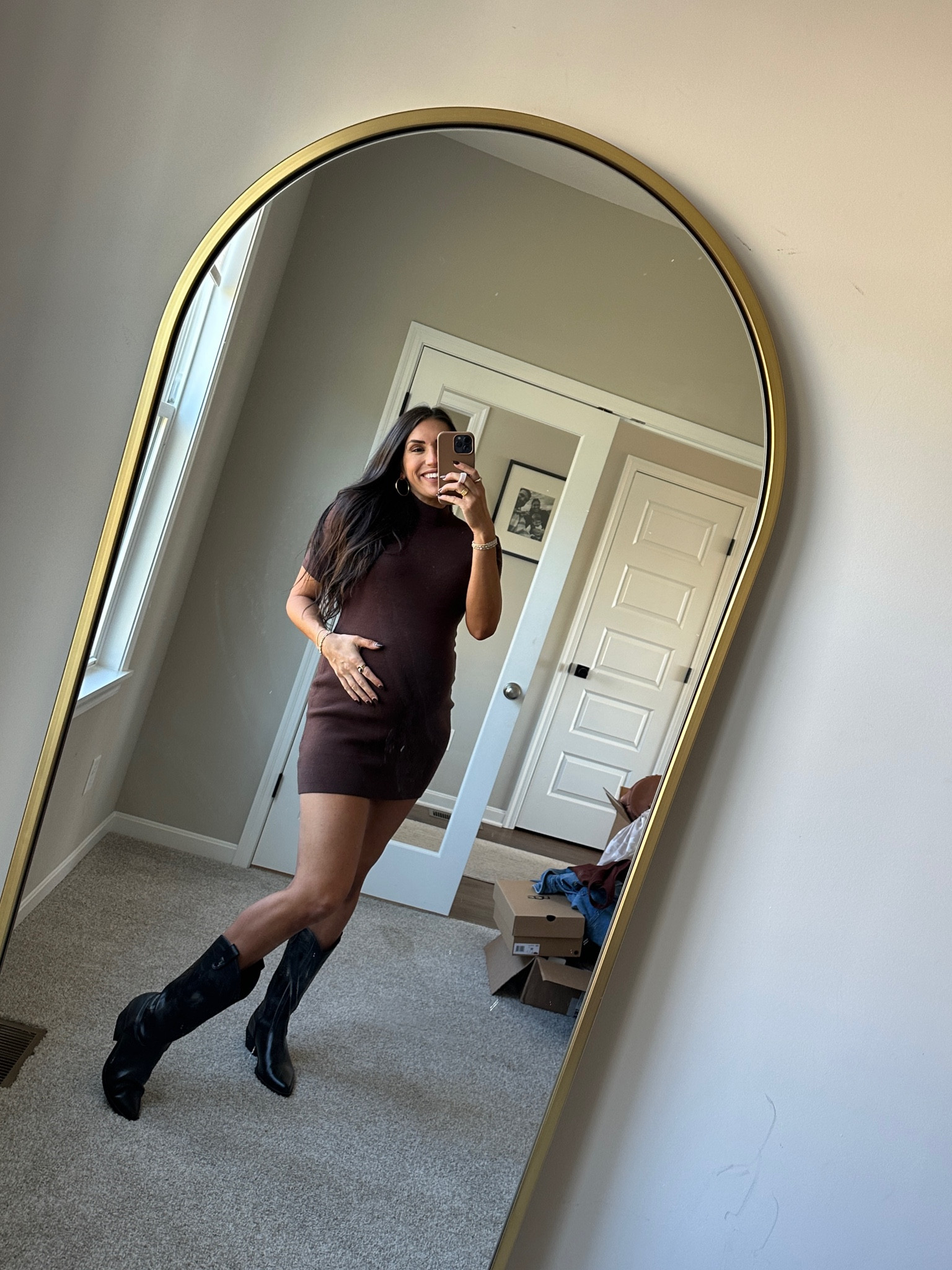Today’s outfit 
Bump style
Cowgirl boots- I sized up a half size 
Mock neck sweater dress size medium
33 weeks pregnant 
Fall fashion
Fall style
Abercrombie finds


#LTKHoliday #LTKbump #LTKSeasonal