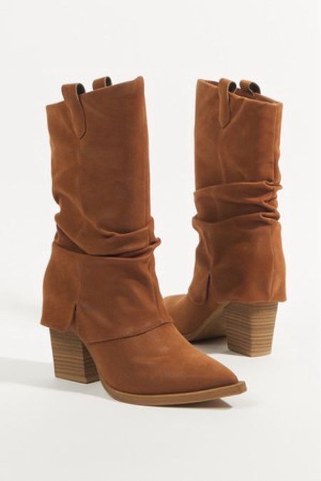 Brown western cuff boots 

Booties 
Cowgirl boots 
Yellowstone 

#LTKSeasonal #LTKshoecrush #LTKstyletip