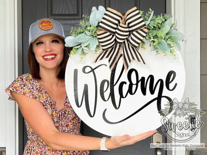 Front Door Decor | Welcome Sign | Front Door Sign | Year Round Wreath | Welcome Door Hanger | Doo... | Etsy (US)