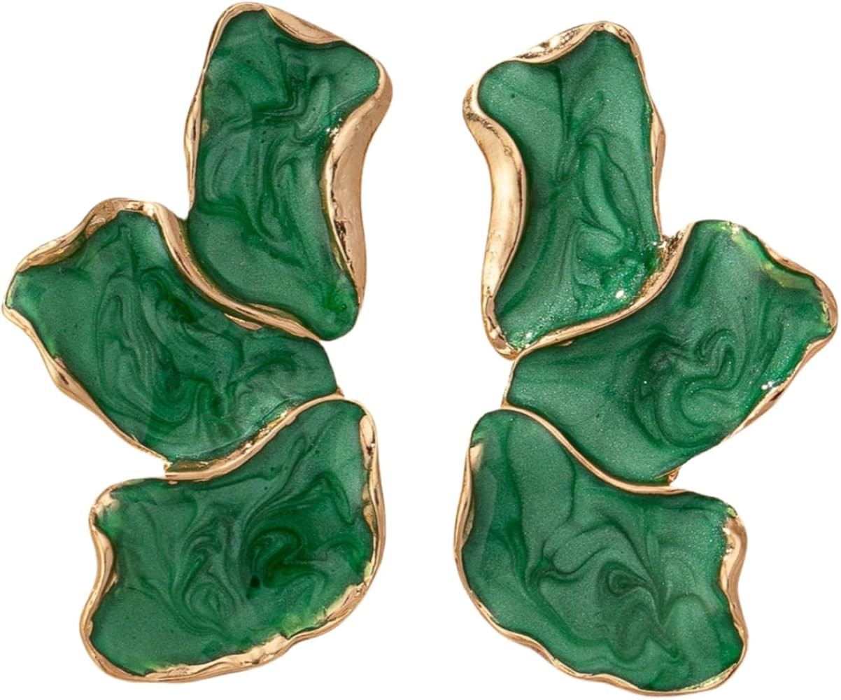 Irregular Petal Earring For Women Stainless Steel Unique Statement Flower Dangle Earrings Trendy ... | Amazon (US)