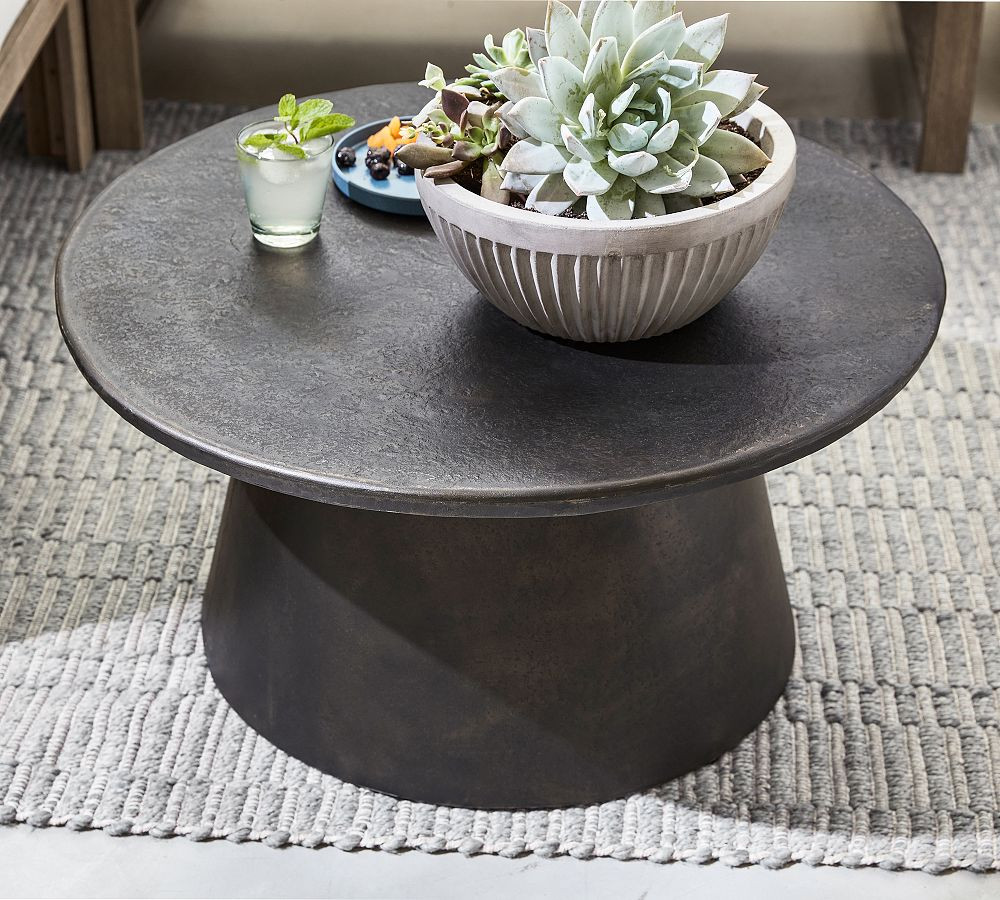 Avila Metal Round Outdoor Coffee Table (32") | Pottery Barn (US)