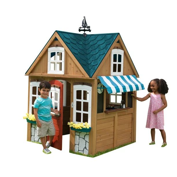 KidKraft Seaside Cottage Outdoor Wooden Playhouse | Walmart (US)