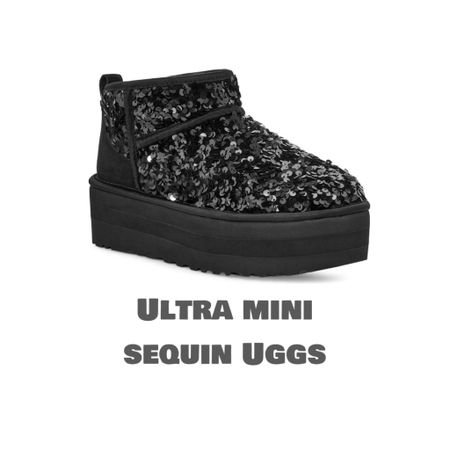 Perfect Christmas gift! Platform Uggs! The ultra mini Uggs sequin version in all black 

#LTKshoecrush #LTKHoliday #LTKGiftGuide