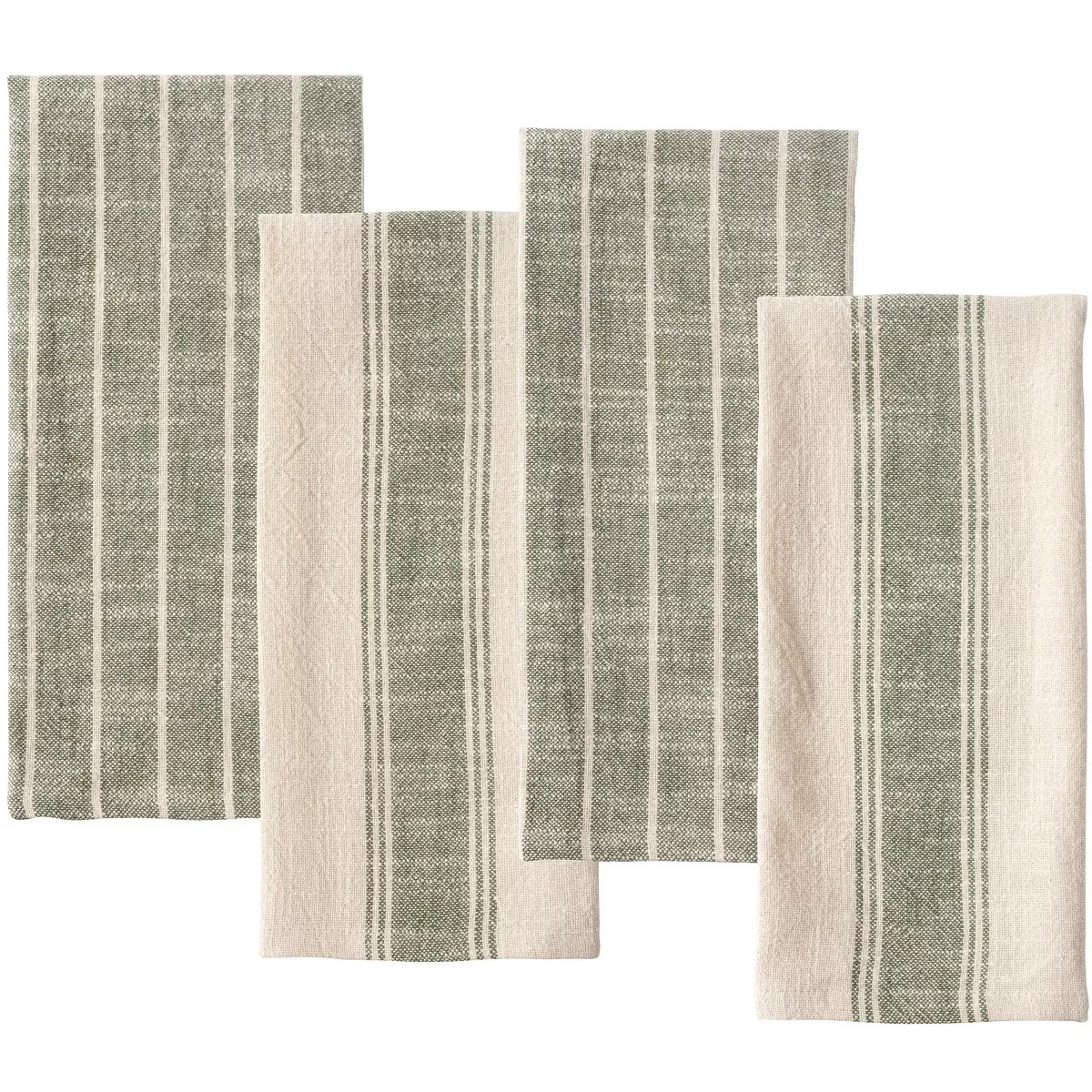 KAF Home Monaco Set of 4 Natural Rustic Slubbed Kitchen Towels, 100% Cotton, 18" x 28"-Olive | Target