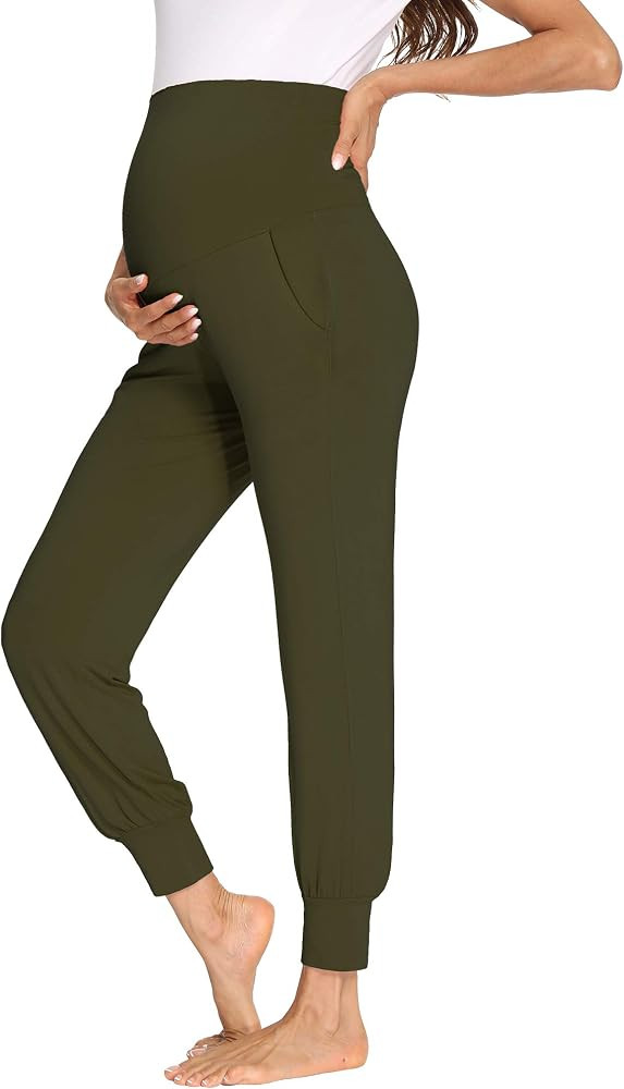 fitglam Women's Maternity Pants Clothes Pajamas Over Belly Pregnancy Must Haves Lounge Pants Jogg... | Amazon (US)