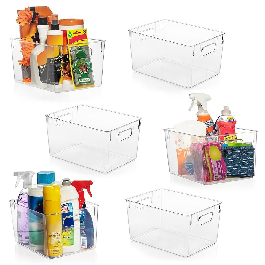 ClearSpace Clear Plastic Storage Bins – Pantry Organizers & Storage Containers, Cabinet Organiz... | Amazon (US)