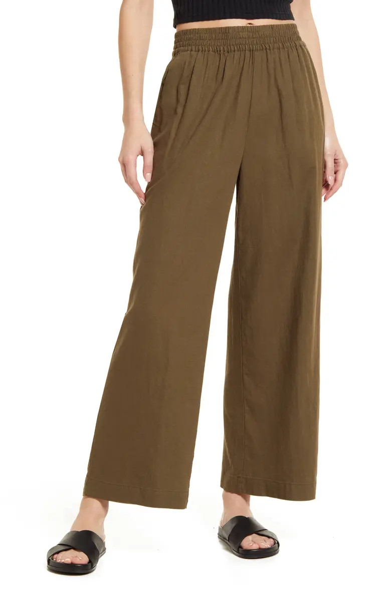 Linen Blend Wide Leg Pants | Nordstrom