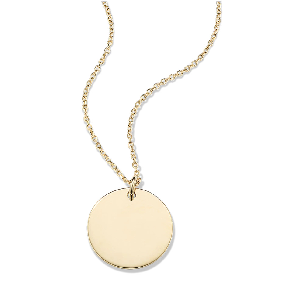 14K Yellow Gold Large Disk Pendant | Shane Co