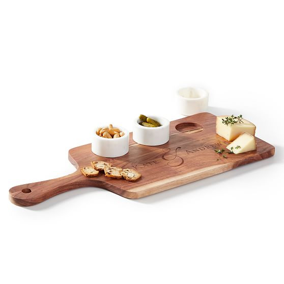 Wood and Marble Paddle Serving Board | Mark and Graham | Mark and Graham