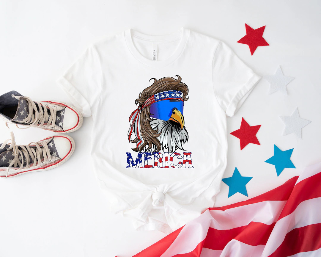 Eagle Merica Shirt, Merica Mullet Eagle Shirt, American Eagle, American Flag, 4th of July Shirt, ... | Etsy (US)