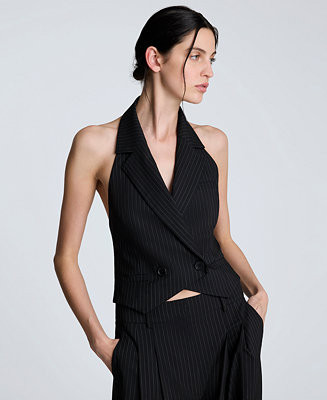 Women's Pinstripe Peak Lapel Blazer | Macy's