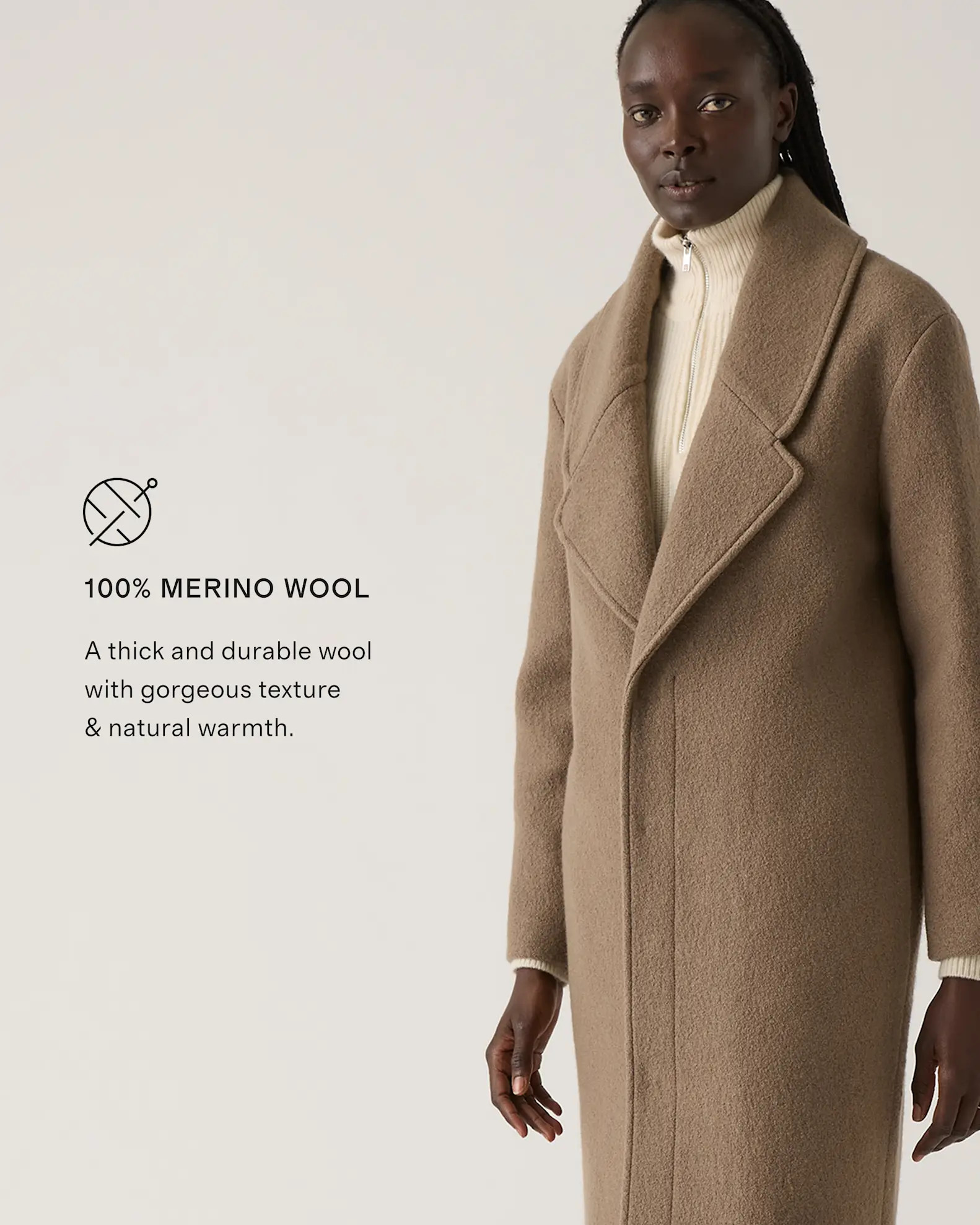 100% Merino Wool Shawl Collar Long Coat | Quince