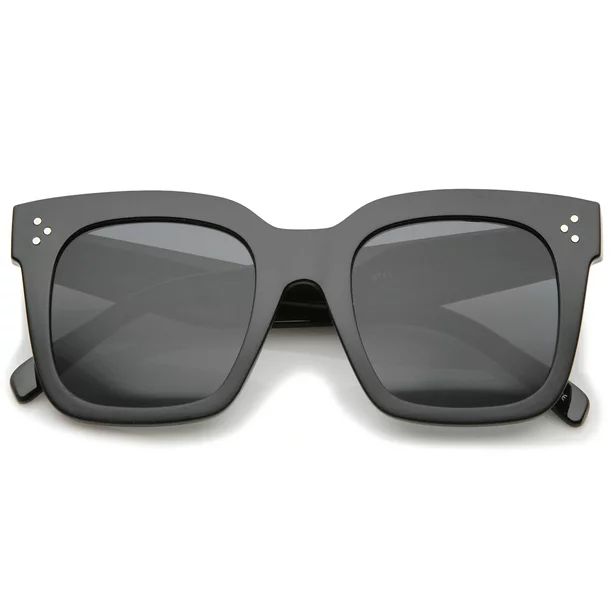 sunglassLA - Retro Oversized Square Sunglasses for Women with Flat Lens 50mm (Shiny Black / Smoke... | Walmart (US)