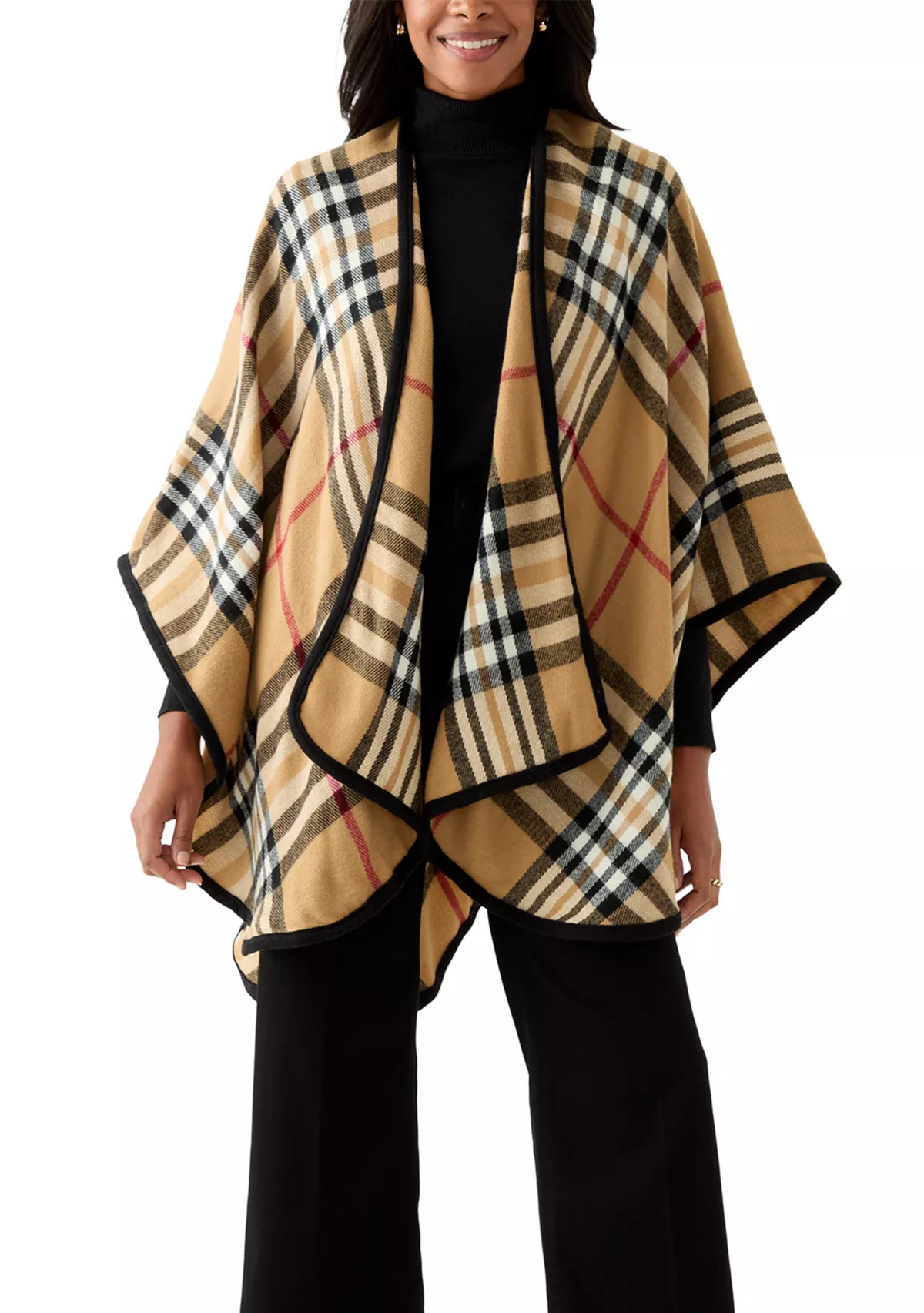 Exploded Plaid Ruana | Belk