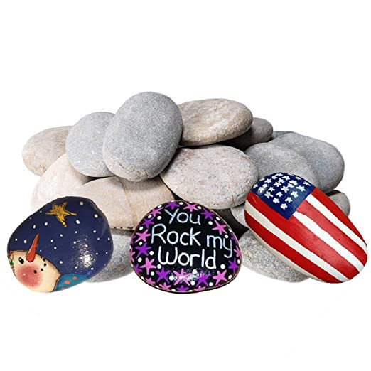 hogardeck 20PCS River Rocks for Painting, Kindness Stones for DIY, Arts, 2-3inches, Perfect for K... | Amazon (US)