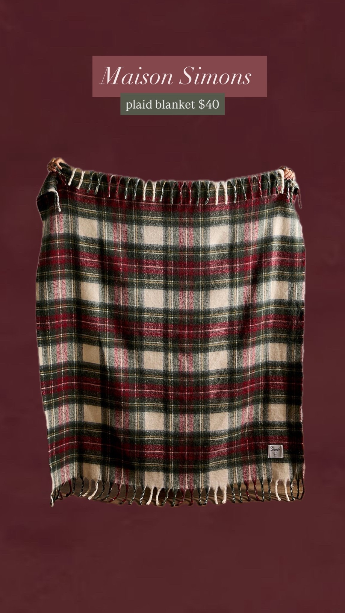 Maison Simons Plaid Blanket: the perfect addition to your Christmas home and only $40! Run! I love this so much and the size!! 

#christmasfinds #holidayhomedecor #ralphlaurenchristmas #cozyhome #plaid #christmasblanket #canadianhomefinds 

#LTKGiftGuide #LTKHoliday #LTKSeasonal