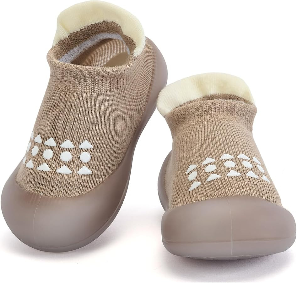 BACSAC Infant Walking Shoes Baby Sock Shoes with Soft Rubber Sole, Non-Slip Toddler Slippers for ... | Amazon (US)