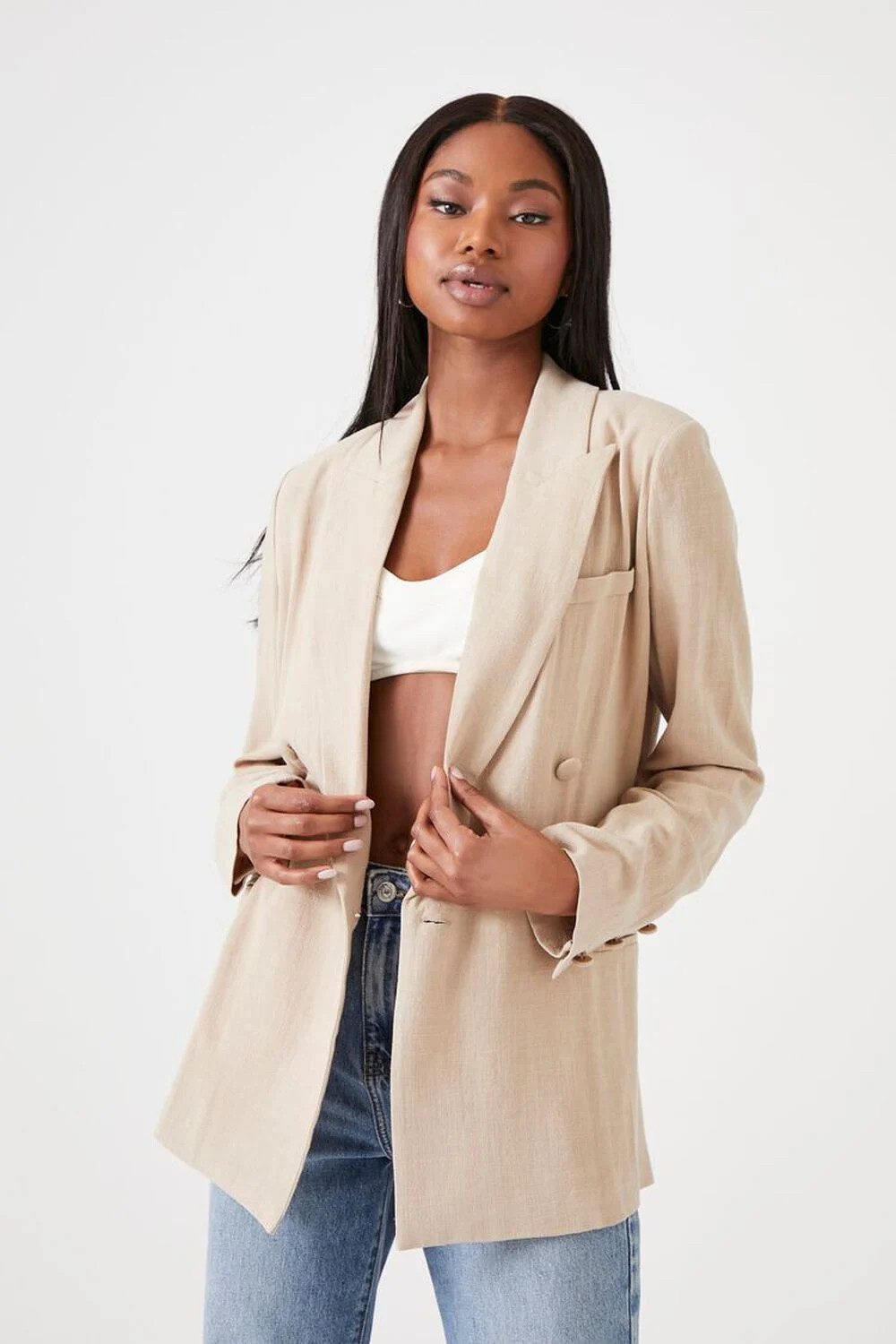 Double-Breasted Notched Blazer | Forever 21 (US)