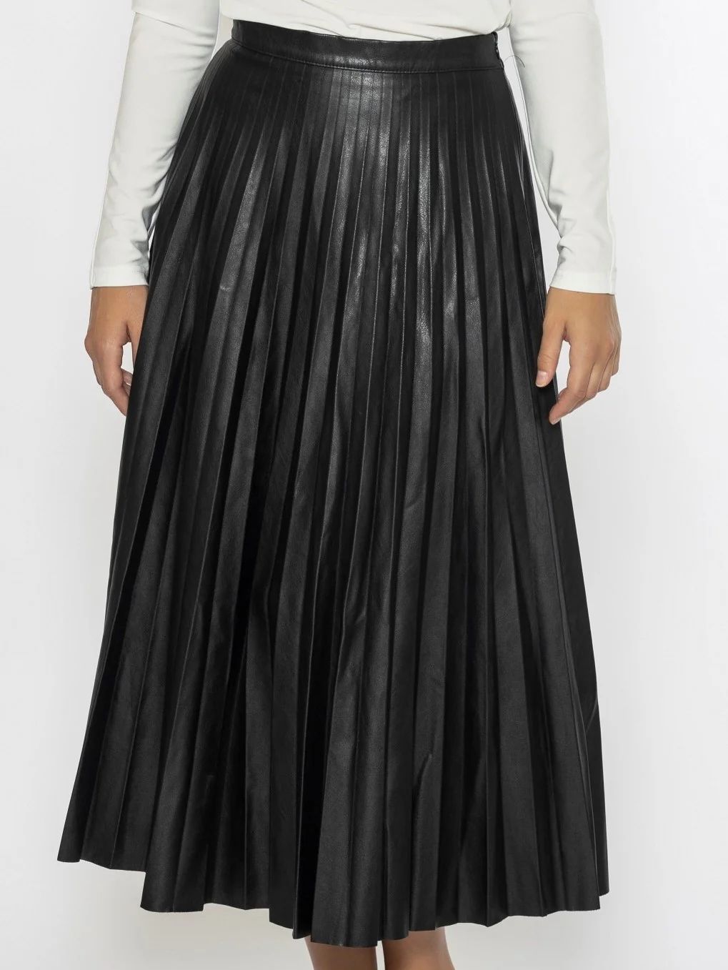 Shorter Length-Pleather Pleats Skirt | Lord & Taylor