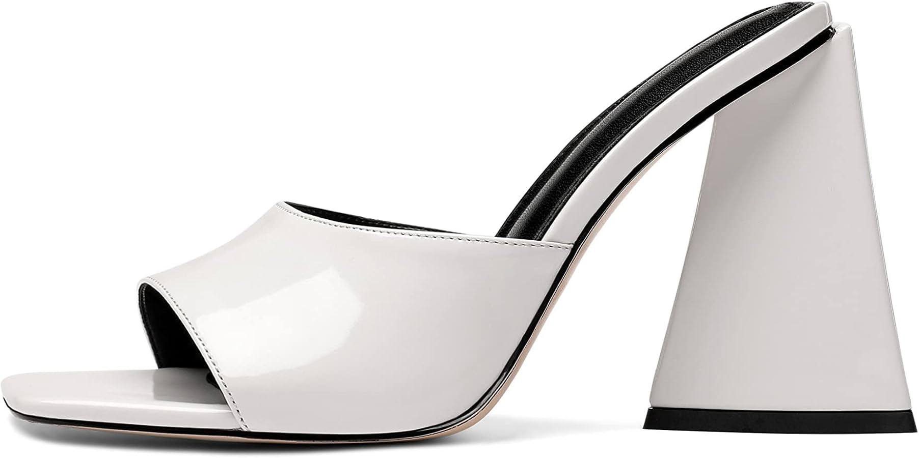 keleimusi Women's Trendy Square Toe Block Heel Dress Mules with Wide Strap | Amazon (US)