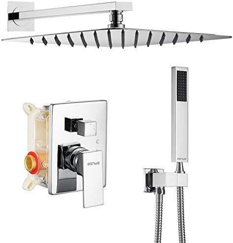 ESNBIA Shower System, Bathroom Luxury 12 Inches Rain Shower Head with Handheld Combo Set, Wall Mo... | Amazon (US)