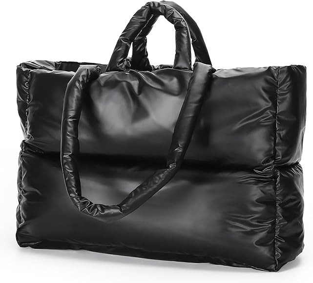 Herald Puffer Tote Bag for Women, Large Quilted Puffy Handbag Lightweight Winter Down Cotton Padd... | Amazon (US)