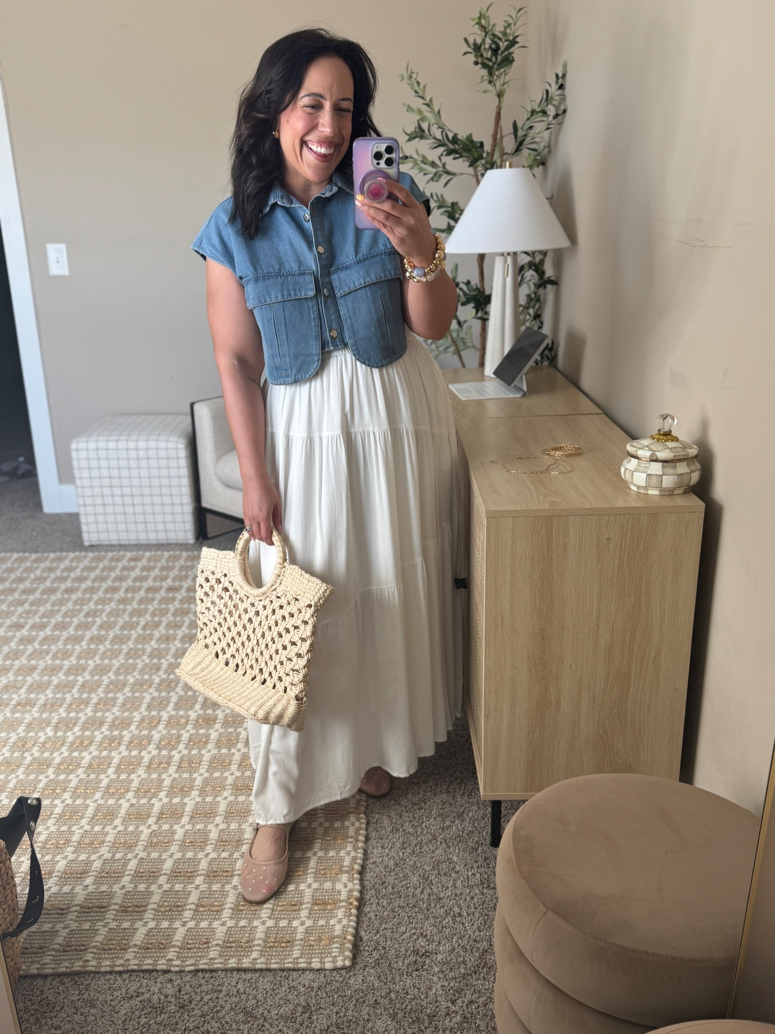 Spring date night outfit idea for the midsize girl! 

Maxi skirt, denim top, size 12, midsize fashion, casual outfit idea, Nashville outfit idea 

#LTKFindsUnder100 #LTKMidsize