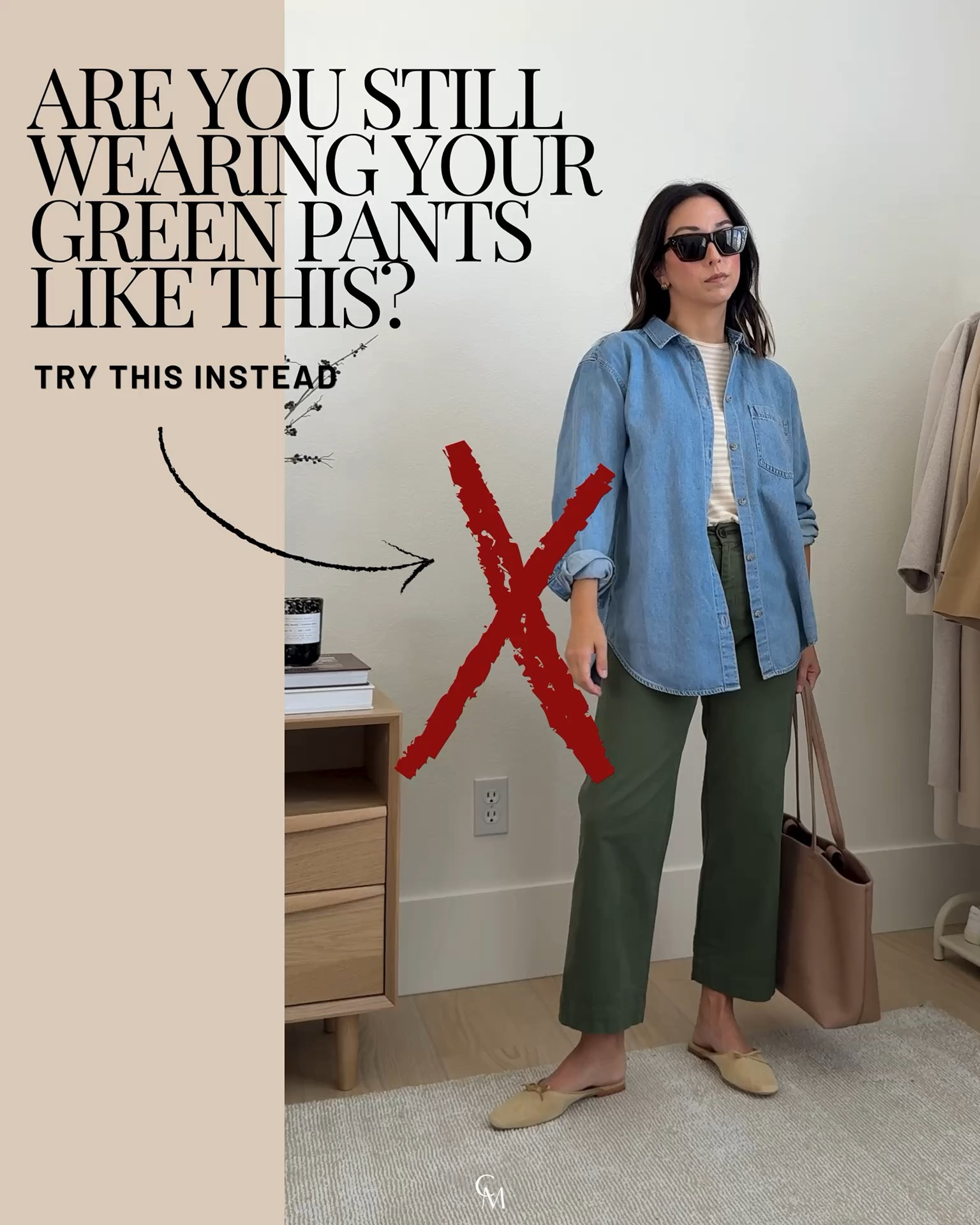 If your green pants outfits are starting to feel a little overdone and dated, try these instead. A few small changes in fit, proportions, and color can make such a difference.

Look 1:
AYR tee medium 
Madewell denim shirt jacket small 
Pistola cargo pants petite 25 
Amazon socks 
Quince sneakers 6 - size up 
Mansur Gavriel tote - color is old 
Dorsey James necklace 15” 
Electric Picks earrings

Look 2:
Barbour jacket us6 - I could do the 4 for a closer fit
Quince sweater small. Has a classic fit so size up 
Le Jean barrels 25 
Veronica Beard loafers 5.5 
Liffner bucket bag 
Celine sunglasses

Look 3:
Mango jacket small 
AYR tee medium 
Pistola cargos petite 25 
Jamie Haller loafers 35 
Polo Ralph Lauren hat 
Liffner shoulder bag 
Dorsey earrings 3.4 
Dorsey James necklace 15” 

Look 4:
Madewell jacket small 
Madewell tee xs 
Pistola cargos petite 25 
Adidas sneakers 5 
Mansur Gavriel tote - color Is sold out. 
Polo Ralph Lauren cap

Look 5:
Gap big shirt petite xs 
Gap sweater petite small 
Pistola cargos 25 petite 
Reformation flats 5 
Quince bag small 
Celine sunglasses 
Electric Picks earrings 
Dorsey James necklace 15”

Look 6:
Gap shirt petite xs 
Aritzia tee medium 
Le Jean utility barrels 25 
Veronica Beard loafers 5.5 
Loeffler shoulder bag - old 
Celine sunglasses

#LTKmomlife #LTKPetite #LTKOver40