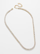 Bennett Classic Tennis Necklace - Gold Plated Brass | BaubleBar (US)