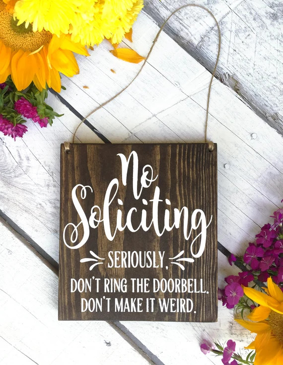 No Soliciting Sign, No Soliciting Door Sign, Do Not Disturb Sign, No Solicitation Sign, No Solici... | Etsy (US)