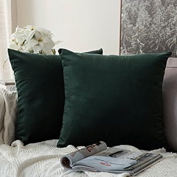 MIULEE Velvet Soft Soild Decorative Square Throw Pillow Covers Cushion Case for Sofa Bedroom Car ... | Amazon (US)