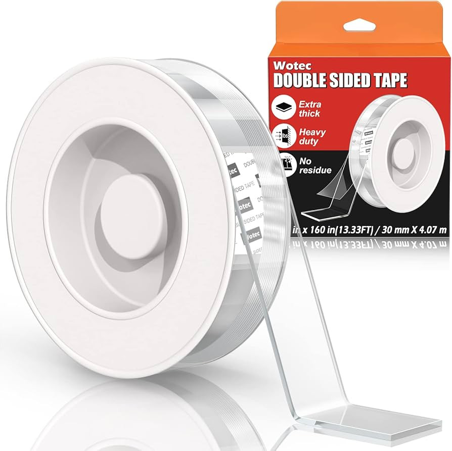 Extra Large Double Sided Tape Heavy Duty Removable 1.18 Inch x 160 Inch, Clear & Tough Nano Tape,... | Amazon (US)