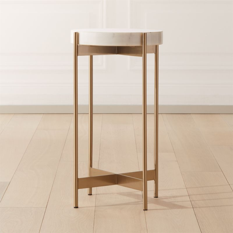 Block White Marble Pedestal Table + Reviews | CB2 | CB2