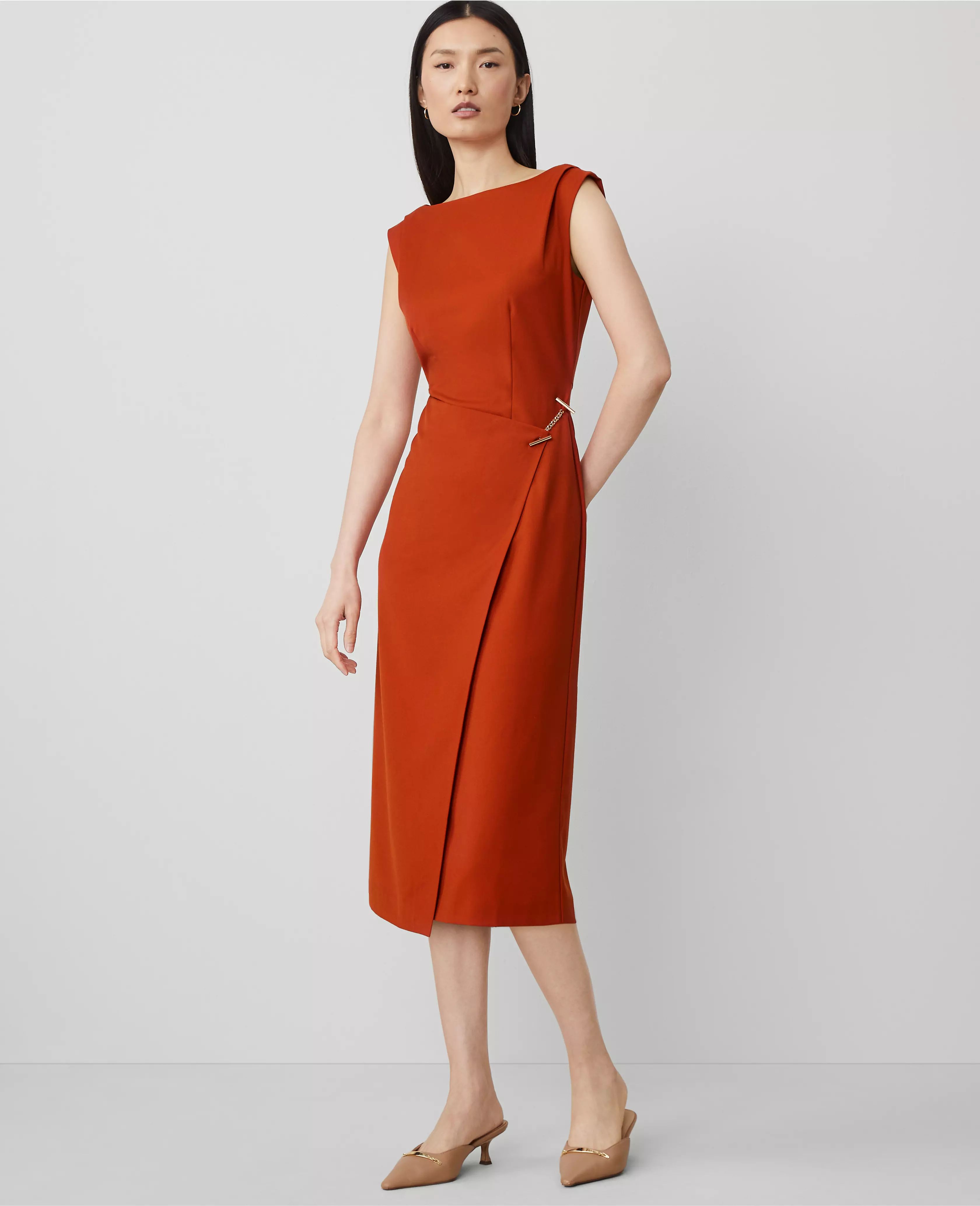 Chain Waist Sleeveless Sheath Dress | Ann Taylor (US)