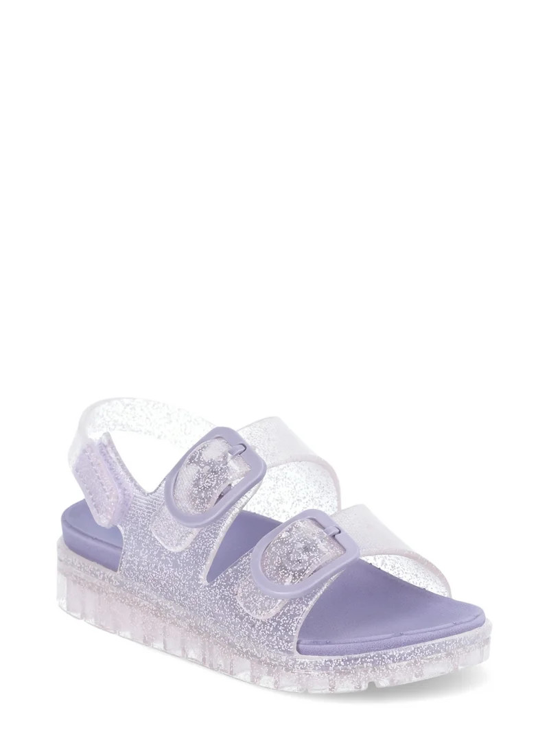 Wonder Nation Toddler Girls Two Buckle Jelly Sandals | Walmart (US)