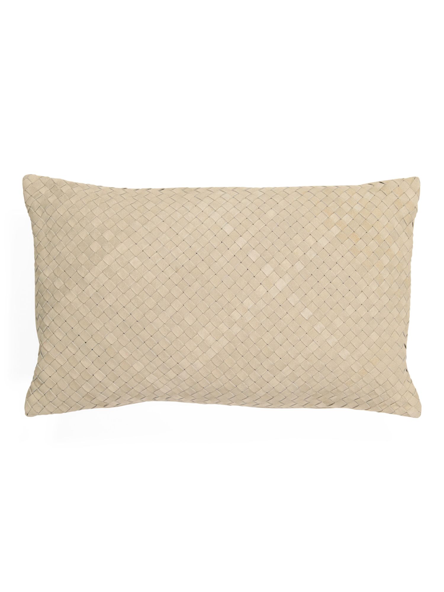 13x21 Genuine Leather Cross Weave Pillow | The Global Decor Shop | Marshalls | Marshalls