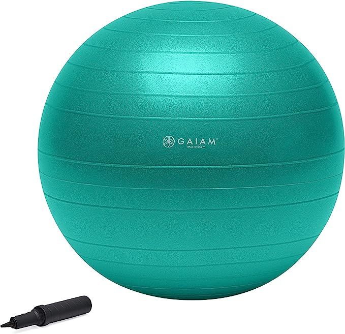 Gaiam Total Body Balance Ball Kit - Includes Anti-Burst Stability Exercise Yoga Ball, Air Pump, W... | Amazon (US)