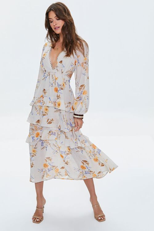 Floral Print Cutout Maxi Dress | Forever 21 | Forever 21 (US)