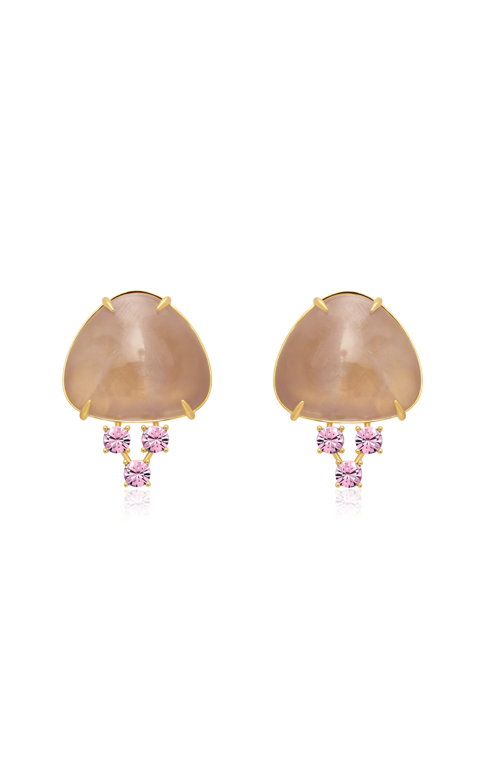 Cabochon Stud Crystal Earrings | Moda Operandi (Global)