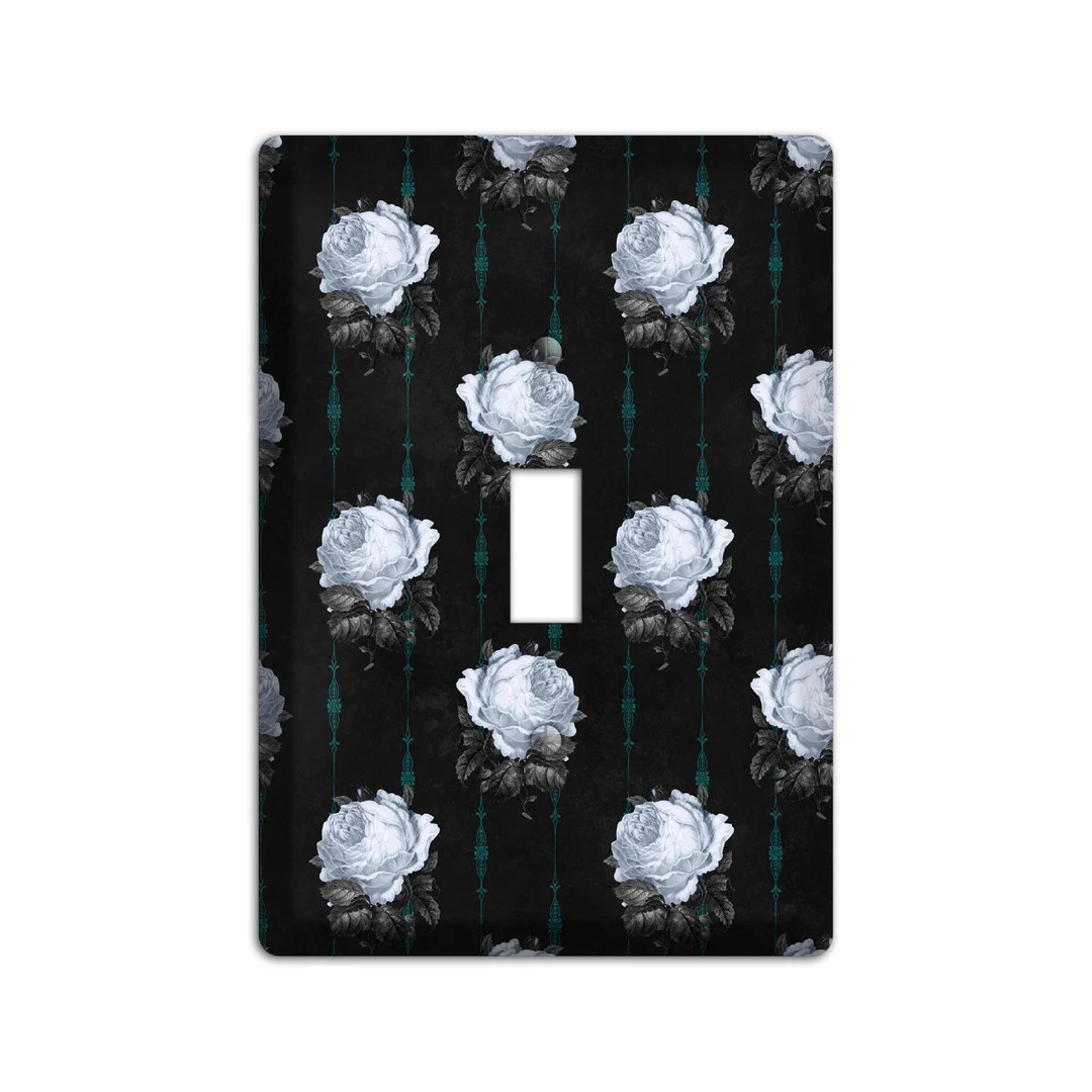 Gothic Floral Switch Cover and Outlet Cover- Dramatic Floral Black Print; Gothic Home Décor, Wal... | Etsy (US)