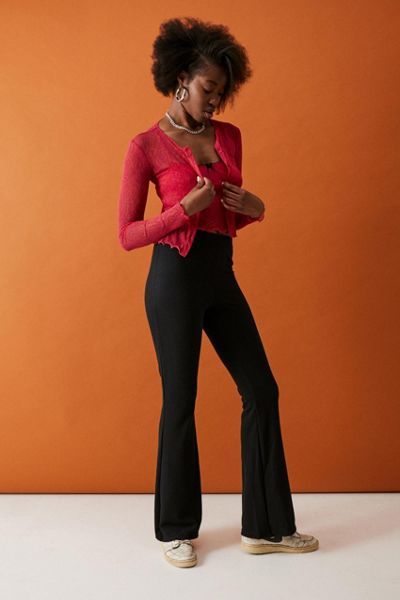 UO Cozy Ribbed Flare Pant | Urban Outfitters (US and RoW)