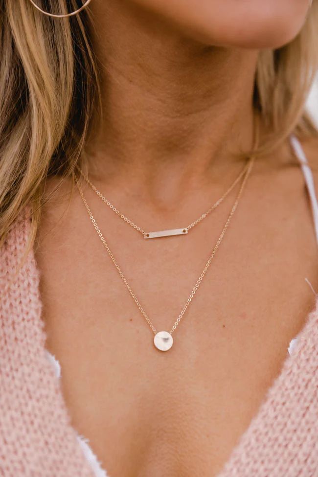 Optimistic Love Layered Necklace Gold | The Pink Lily Boutique