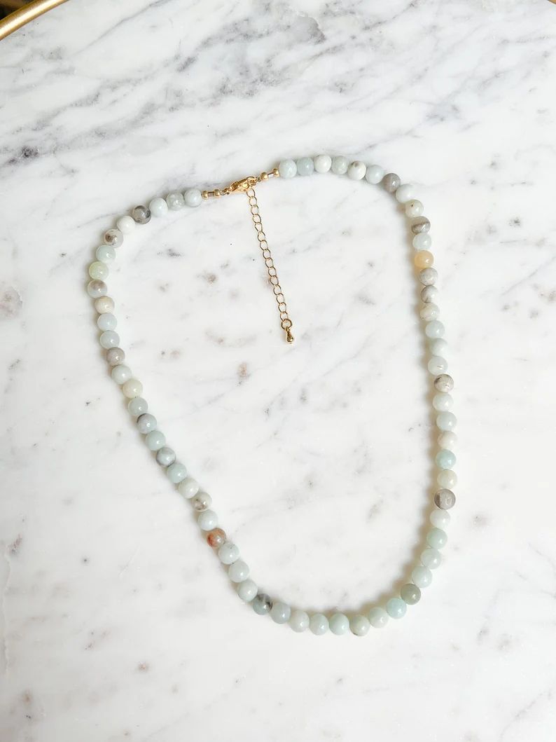 Amazonite beaded necklace | Etsy (US)