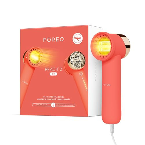 FOREO Peach 2 go IPL Hair Removal Device - Travel-Friendly Permanent Hair Removal - Laser Hair Removal - Body & Face - Painless Hair Removal - Skin Cooling & Silicone Shield - Customizable - Coral | Amazon (US)