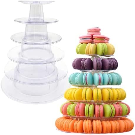 Macaroon Tower Stand 6 Tiers Round Macaron Tower Stand Cake Display Rack Cupcake Stand Desserts C... | Amazon (US)